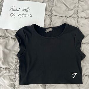 Gymshark black cap sleeve crop top